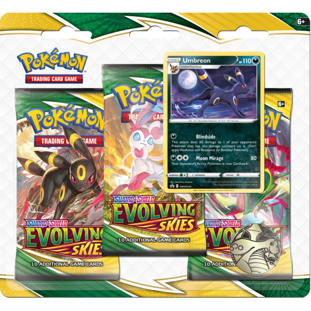 Pokémon TCG:  Sword & Shield Evolving Skies 3-pack blister